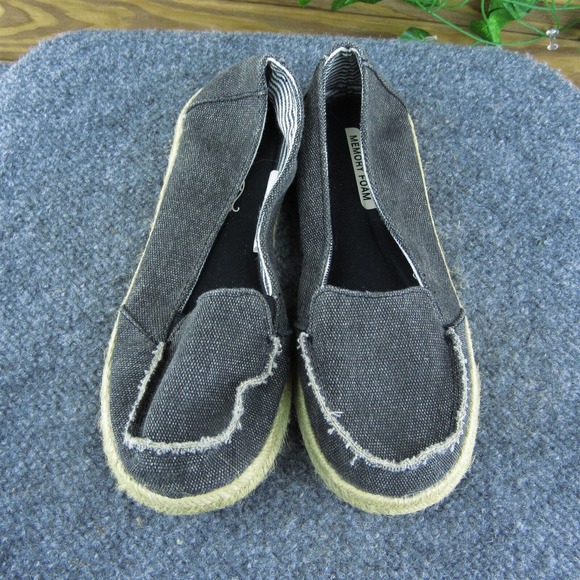 Faded Glory Memory Foam Women Flat Shoes Gray‎ Fabric Slip On Size 6 Medium - Picture 3 of 10